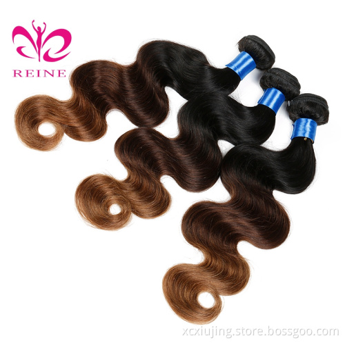 REINE Ombre 1B 4 30 Peruvian Human Virgin Hair Body Wave Virgin Peruvian Remy Virgin Hair Weft